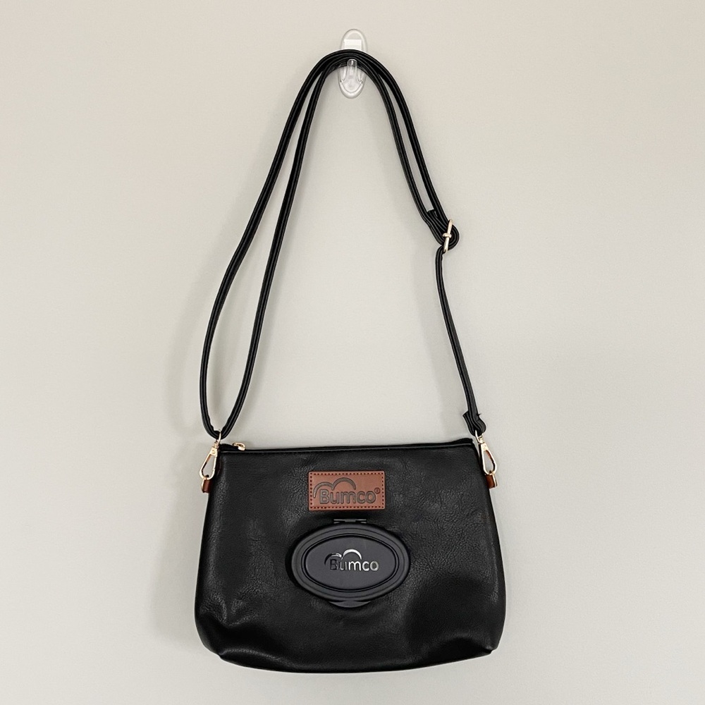 Bumco Diaper Clutch - In Black Faux Leather Portable Wipes Dispenser